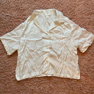 H&M Satin Cropped Button Up
